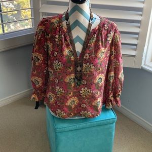 Anthropologie, velvet hand block print and vegetable colors, organic cotton.